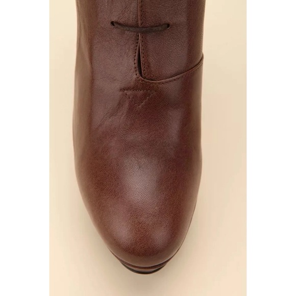 Rodebjer Brown Leather Lace Up Booties - Picture 2 of 8